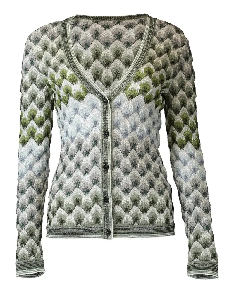 Missoni geometric-pattern V-neck cardigan - Grau Grau