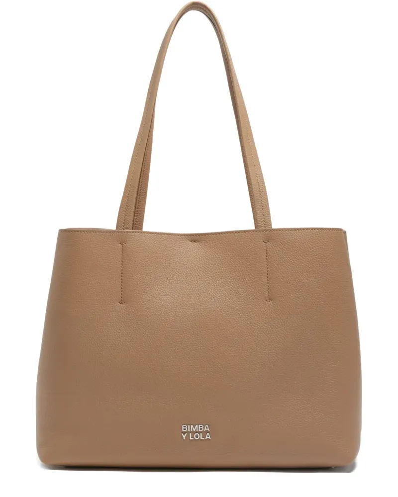 BIMBA Y LOLA Schultertasche aus Leder - Light Brown Light