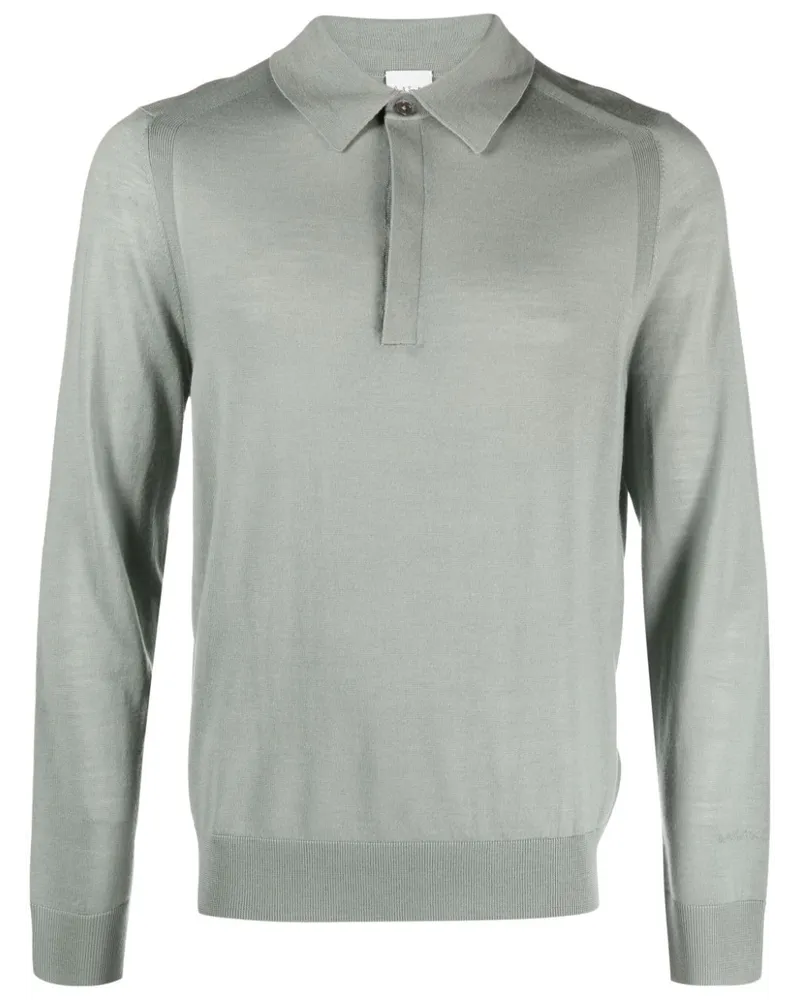 Paul Smith Merinopullover mit Poloshirtkragen - Grün Grün
