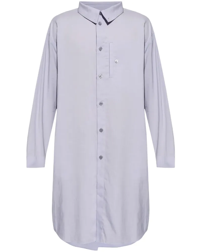 Issey Miyake Langes PL Ramie Hemd - Violett Violett