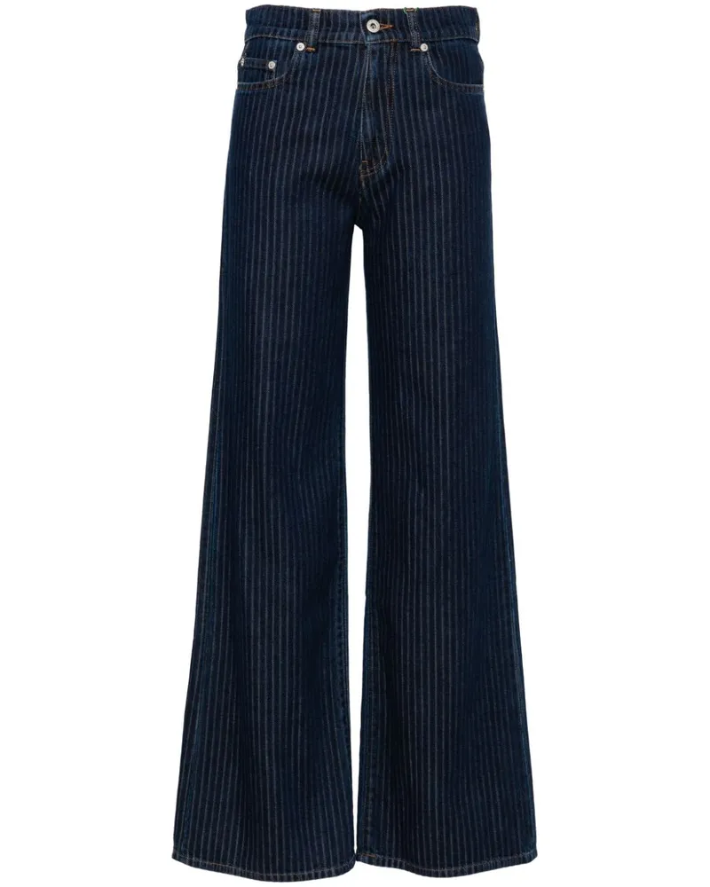 Kenzo Gestreifte Ayame Straight-Leg-Jeans - Blau Blau
