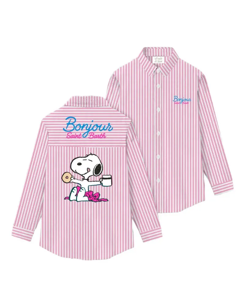 MC2 Saint Barth Brigitte Snoopy-print striped shirt - Weiß Weiß