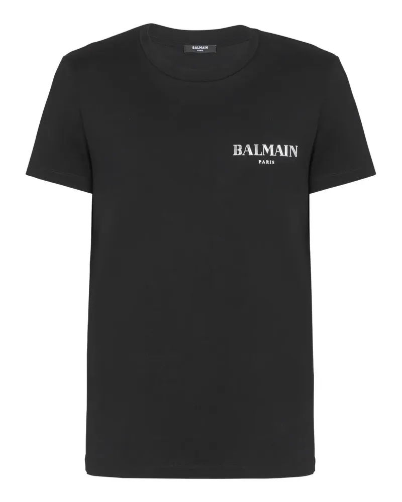 Balmain T-Shirt mit Logo-Print - Schwarz Schwarz