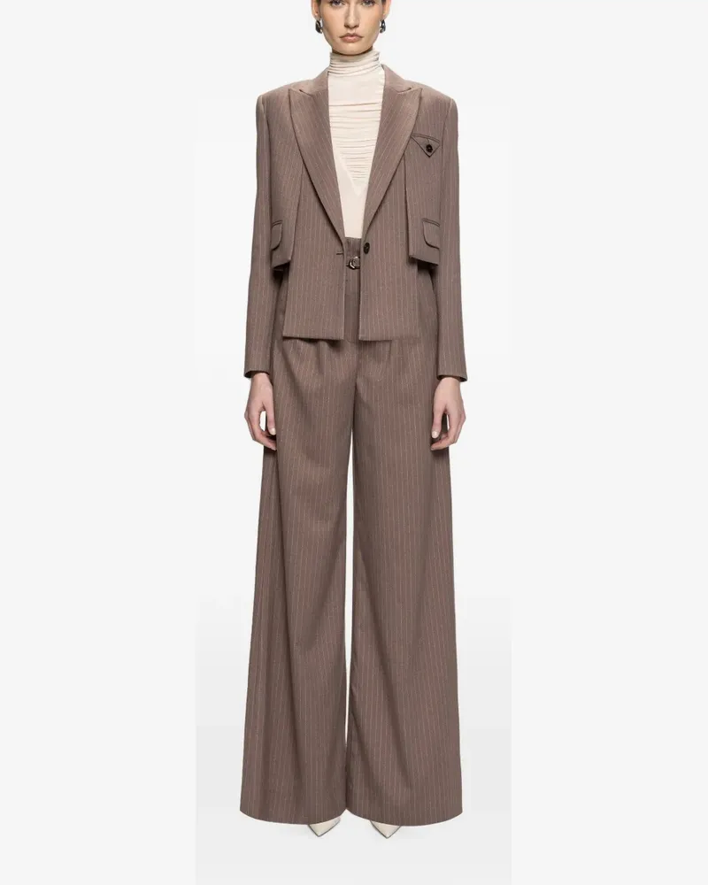 NISSA pinstripe wide-leg trousers - Braun Braun
