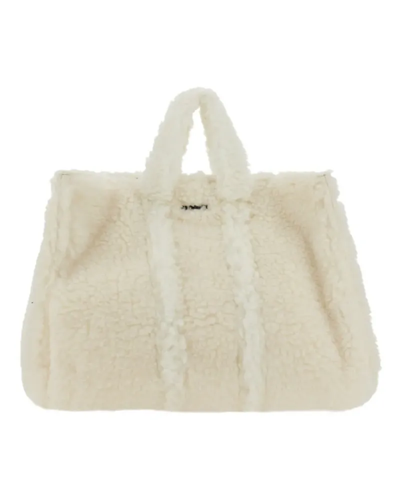 SUNNEI fleece-texture tote bag - Nude Nude
