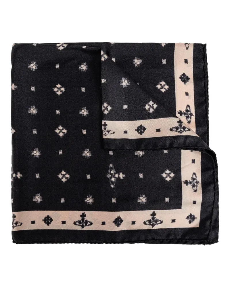 Vivienne Westwood Ikat Schal aus Seide - Schwarz Schwarz