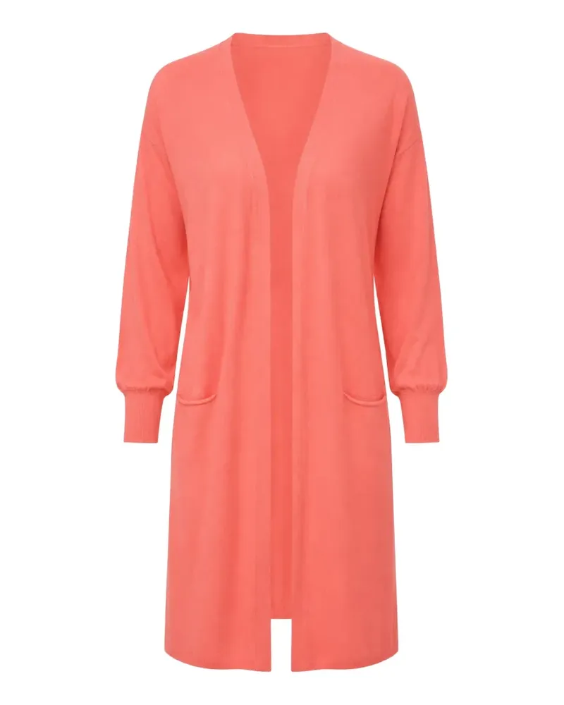 Malo cotton-piqué ribbed-cuff cardigan - Orange Orange