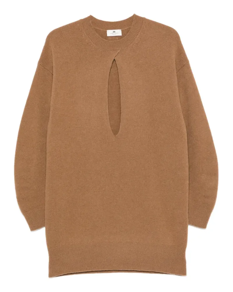 Elisabetta Franchi cut-out knitted mini dress - Braun Braun