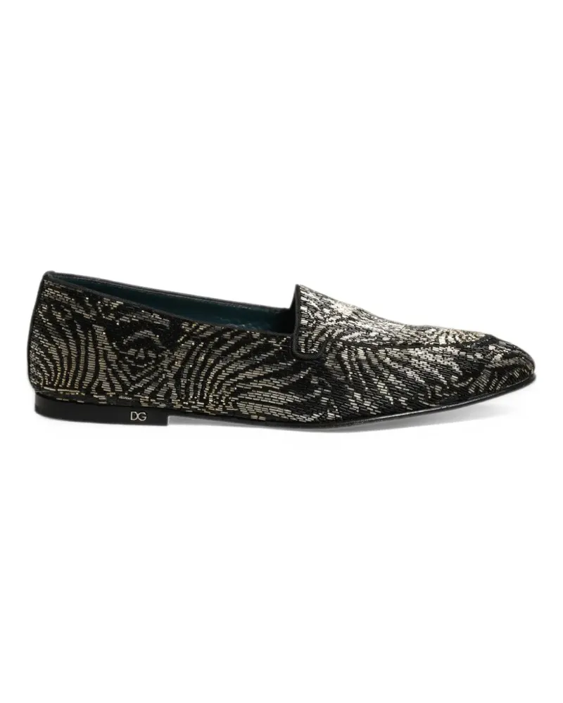 Dolce & Gabbana silver-embellished loafers - Schwarz Schwarz