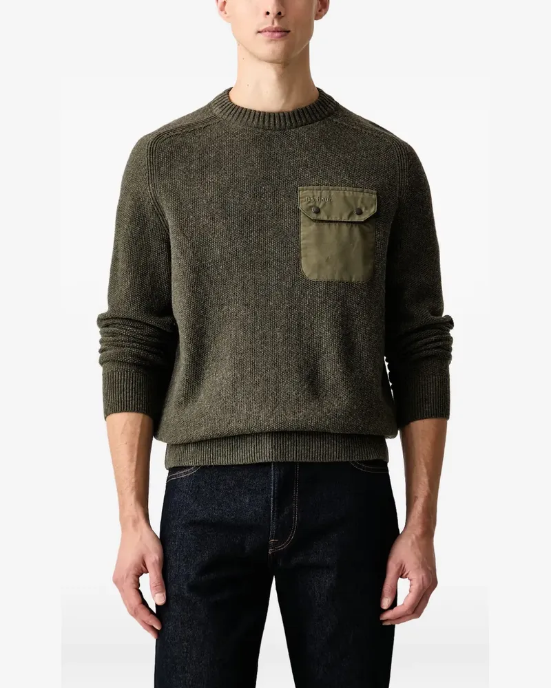 Barbour Stockham textured crew neck jumper - Grün Grün