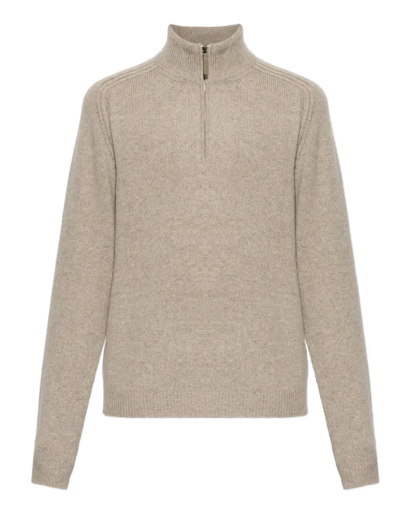 SEASE Mouliné 2.0 quarter-zip cashmere sweater - Nude Nude