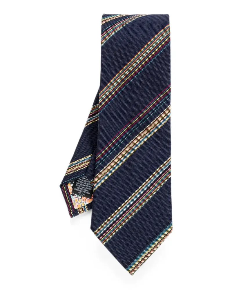 Paul Smith Artist Stripe Seidenkrawatte - Blau Blau