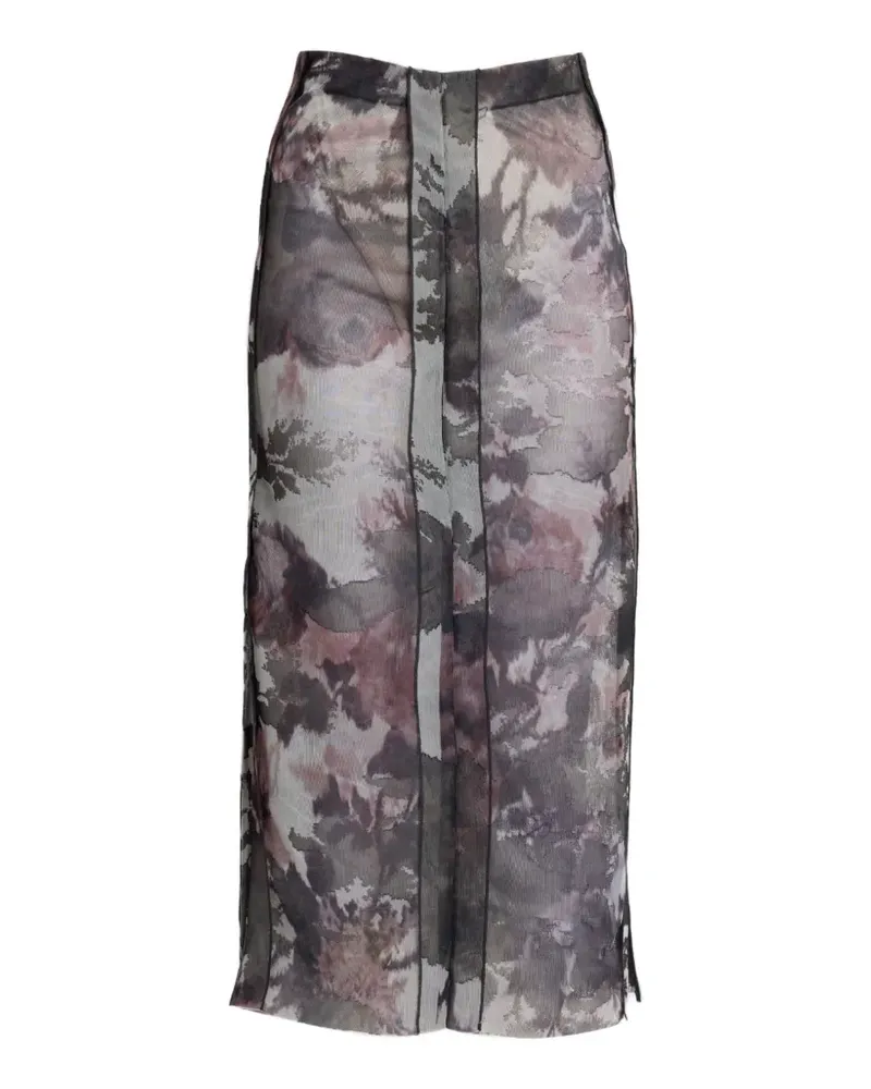 Erdem floral-print jacquard skirt - Grau Grau
