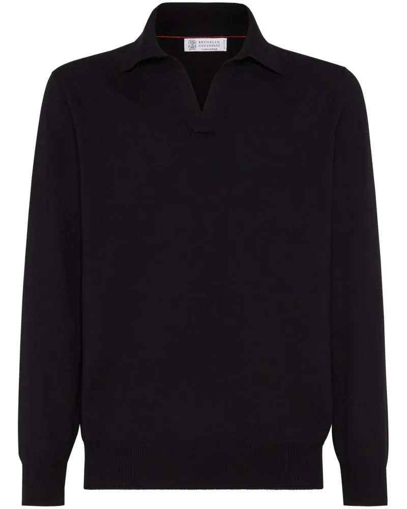 Brunello Cucinelli Poloshirt aus Kaschmir - Schwarz Schwarz
