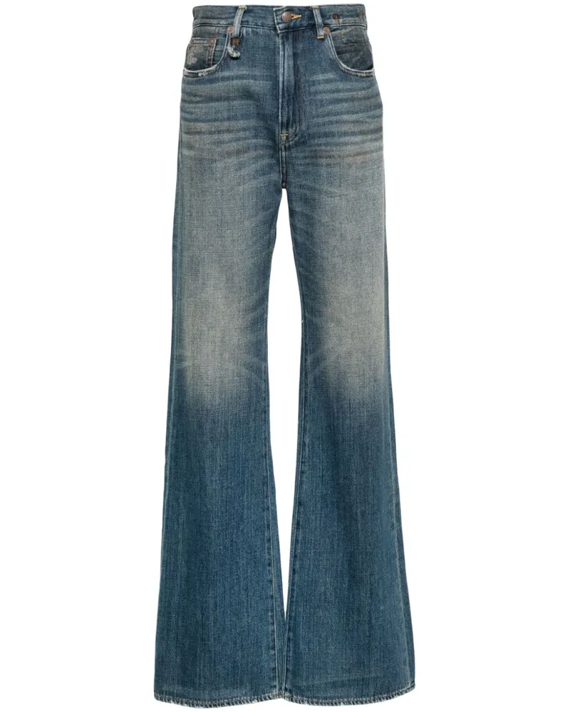R13 Weite High-Rise-Jeans Blau