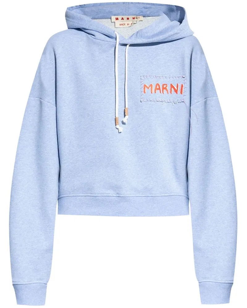 Marni Hoodie mit Logo-Applikation - Blau Blau