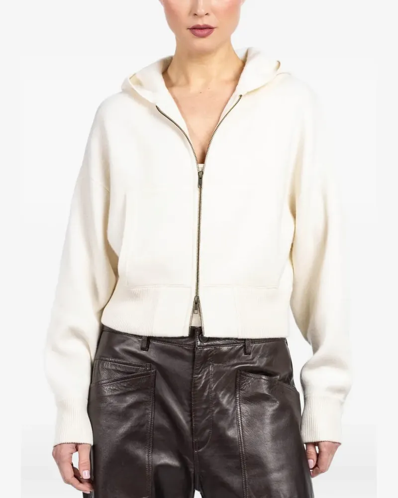 Lisa Yang Lilia Cardigan mit Kapuze - Weiß Weiß