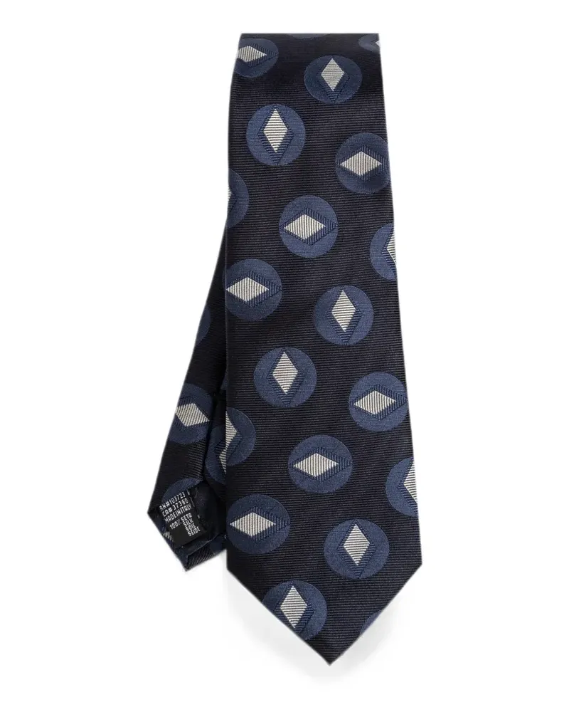 Giorgio Armani Geometrisch gemusterte Krawatte - Blau Blau
