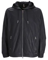 HUGO BOSS Lederjacke mit Kapuze Schwarz