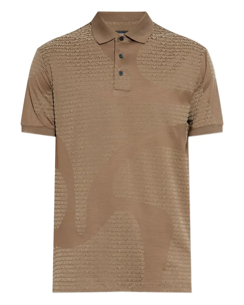 Emporio Armani Poloshirt mit Logo-Prägung - Braun Braun
