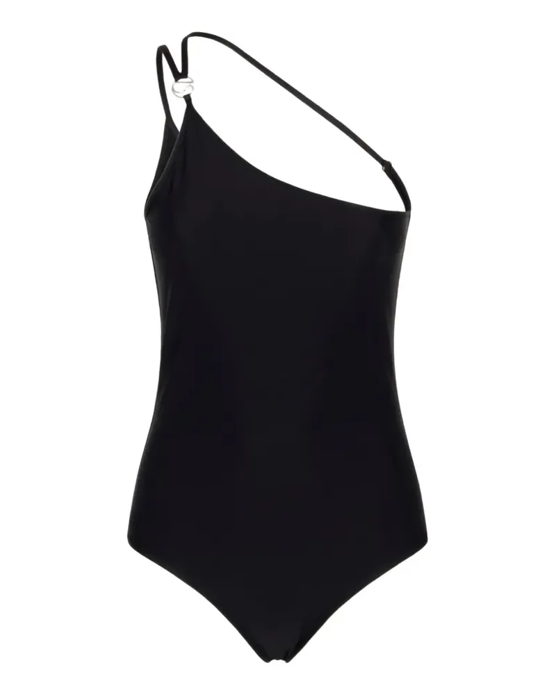COPERNI one-shoulder logo-plaque swimsuit - Schwarz Schwarz