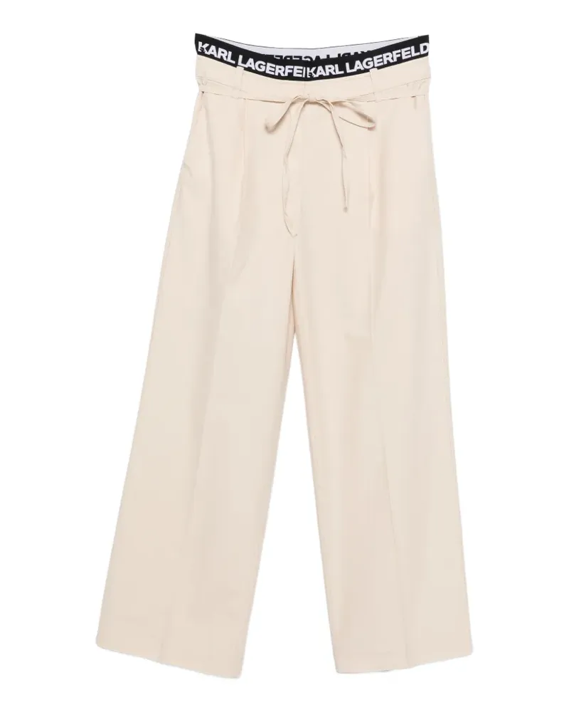 Karl Lagerfeld logo-waistband drawstring trousers - Nude Nude