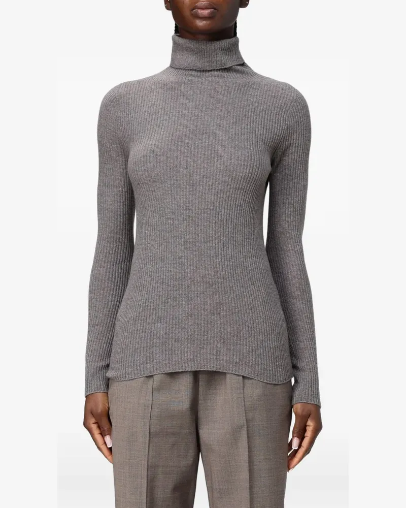 Fabiana Filippi Platinum ribbed-knit roll-neck sweater - Grau Grau