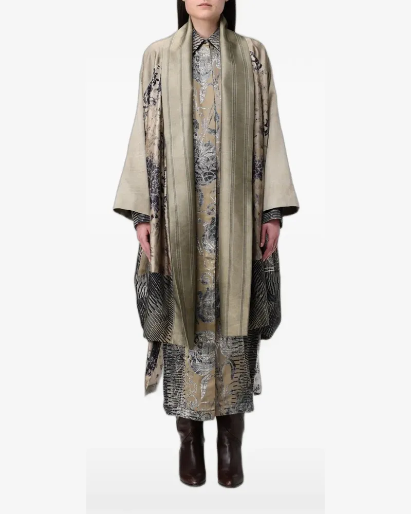 Antonio Marras patchwork printed cape - Nude Nude
