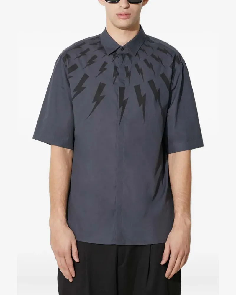 Neil Barrett lightning bolt shirt - Blau Blau