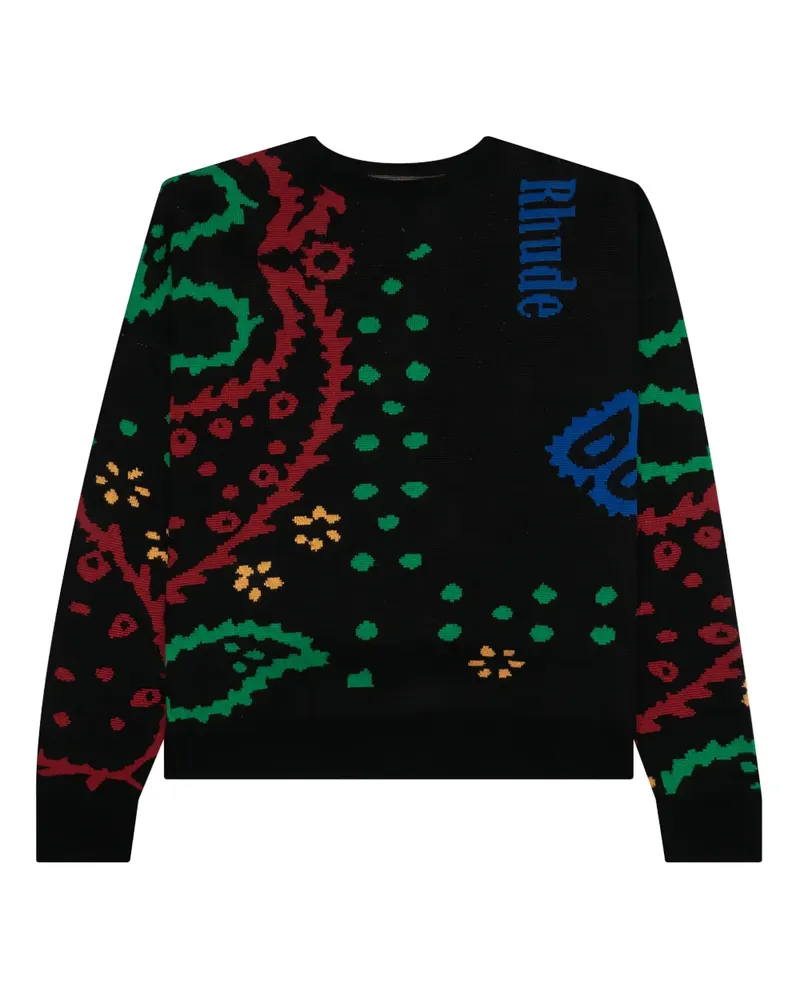 RHUDE Klassischer Intarsien-Pullover - Schwarz Schwarz