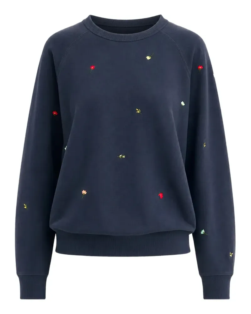 The Great College floral-embroidered cotton sweatshirt - Blau Blau