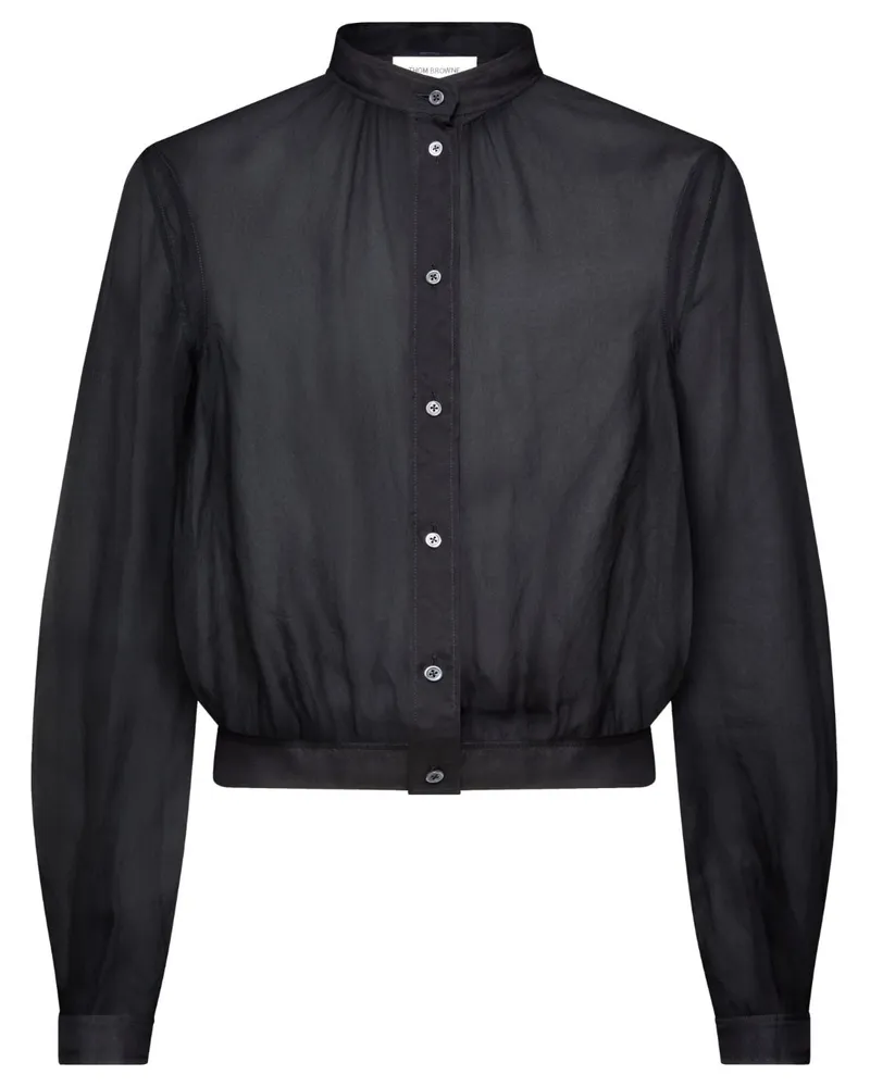 Thom Browne Hemd aus Seide - Schwarz Schwarz