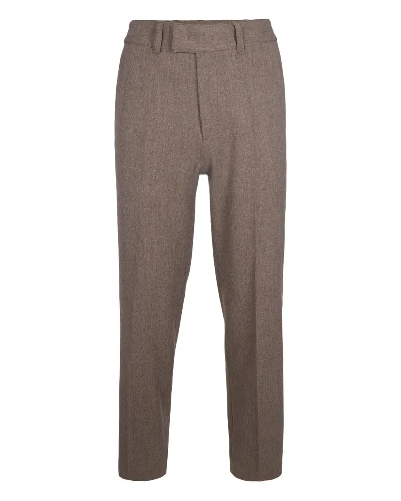 Paolo Pecora Milano elastic-waistband trousers - Braun Braun