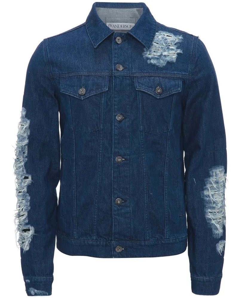J.W.Anderson Jeansjacke in Distressed-Optik - Blau Blau
