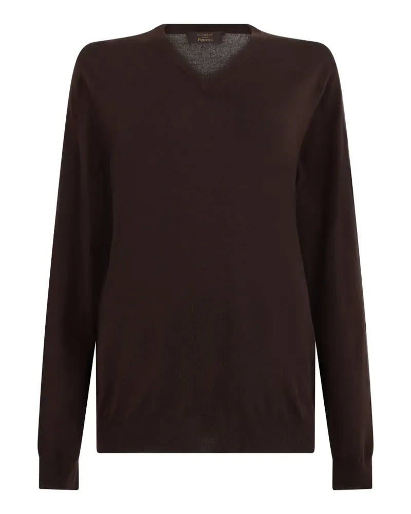 Slowear Flexwool Pullover mit V-Ausschnitt - Braun Braun