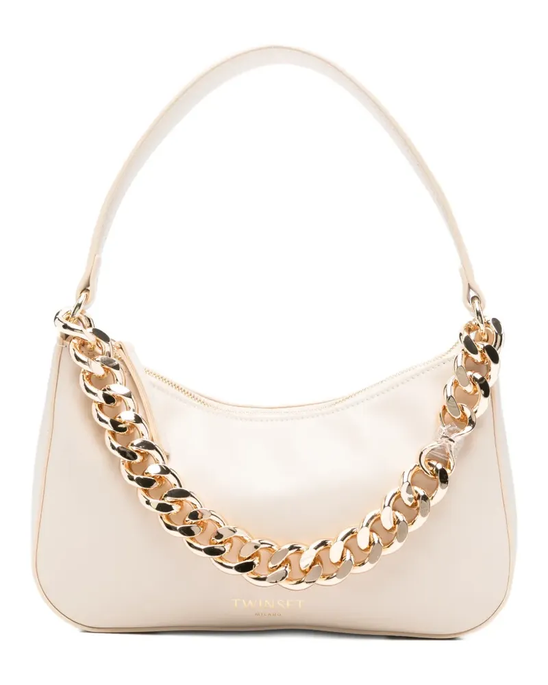 Twin-Set chain-detailed shoulder bag - Nude Nude
