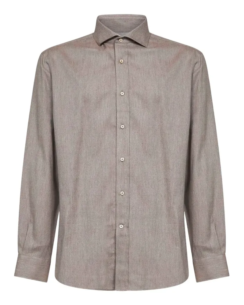Brunello Cucinelli Hemd mit Spreizkragen - Grau Grau