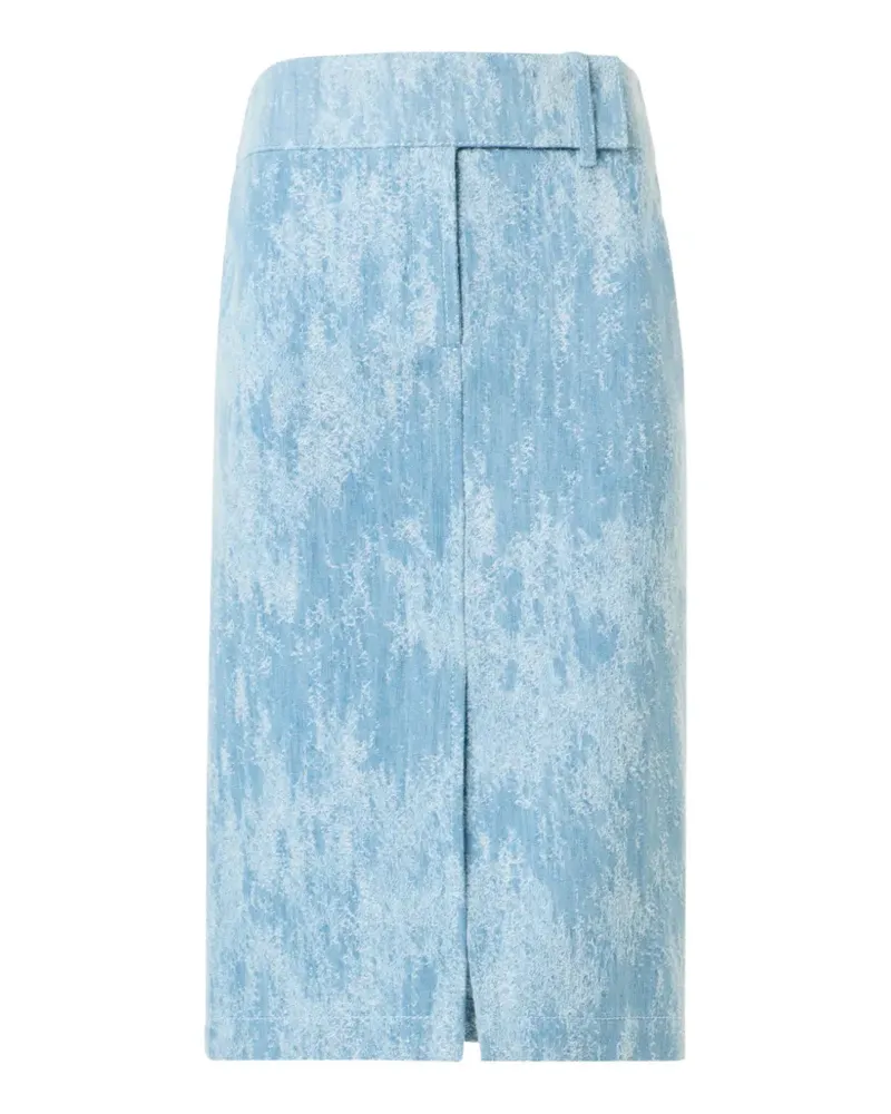 Akris Jacquard textured front-slit midi skirt - Blau Blau
