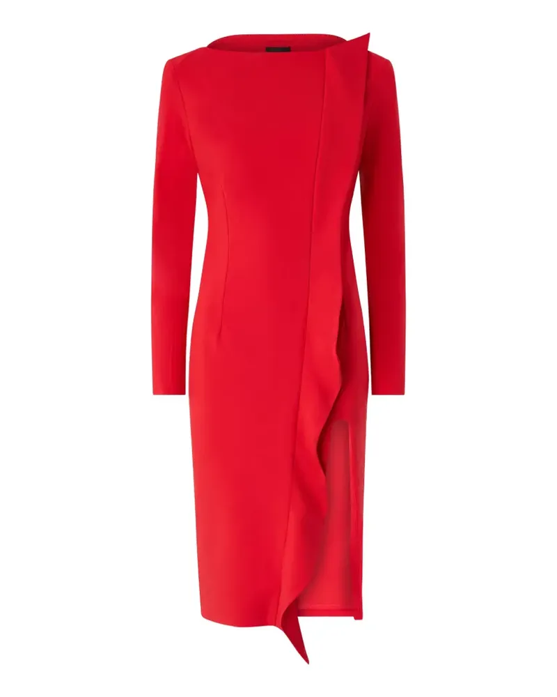 Pinko Midikleid mit Rüschen und Rückenausschnitt - Rot Rot