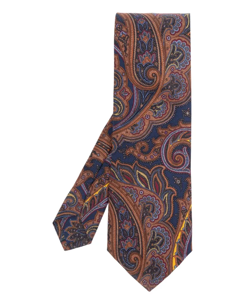 Etro Krawatte aus Seide mit Paisley-Print - Blau Blau
