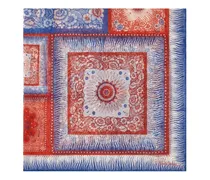 Seidenschal mit Zebramuster - Blau