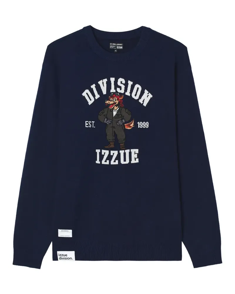 Izzue Pullover mit grafischem Intarsienmuster - Blau Blau