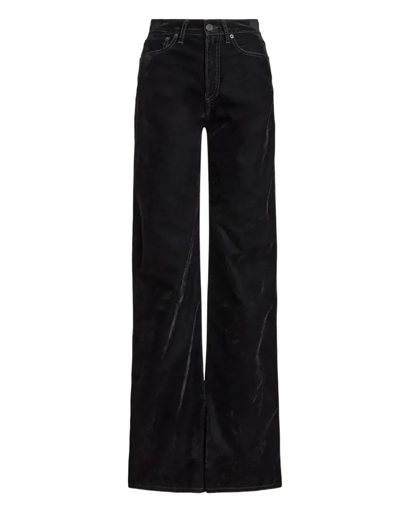 Ralph Lauren Wide-Leg-Jeans aus Samt - Schwarz Schwarz