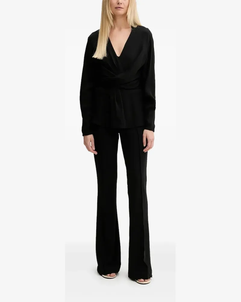 HUGO BOSS Drapierte Bluse - Schwarz Schwarz
