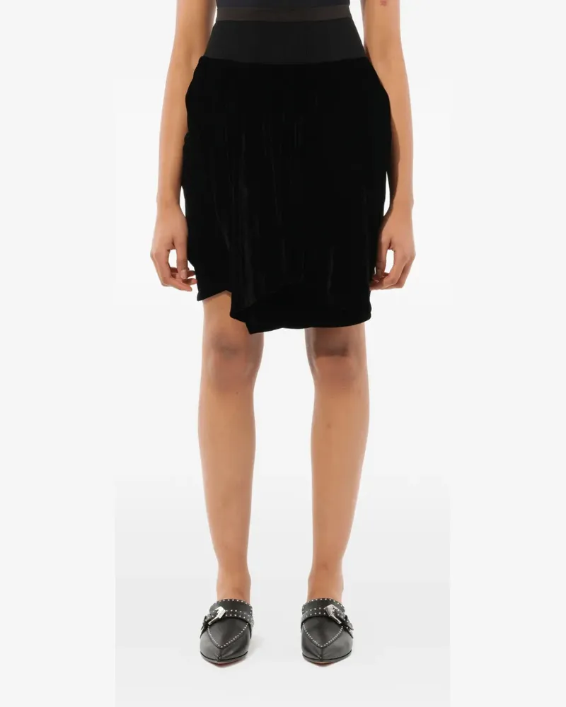Rick Owens Knielange Samtshorts - Schwarz Schwarz