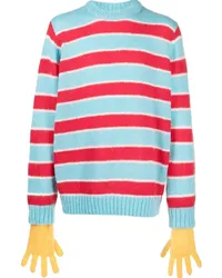 Charles Jeffrey Loverboy Gestreifter Pullover mit Handschuhen Blau