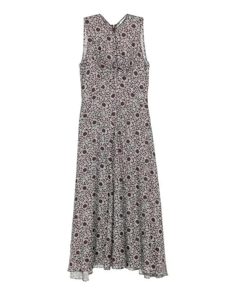 Sandro Plissiertes Kleid mit Blumenprint - Braun Braun