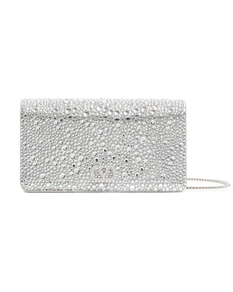 Valentino Garavani Clutch mit VLogo Signature-Stickerei - Silber Silber