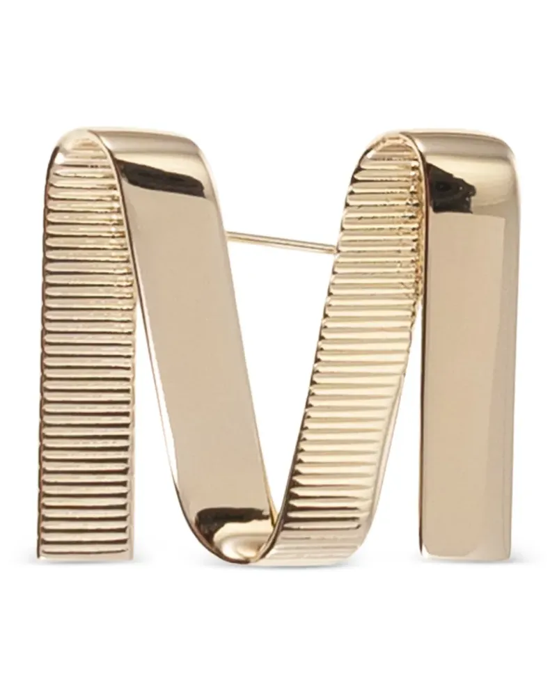 Max Mara Anstecknadel mit M-Form - Gold Gold