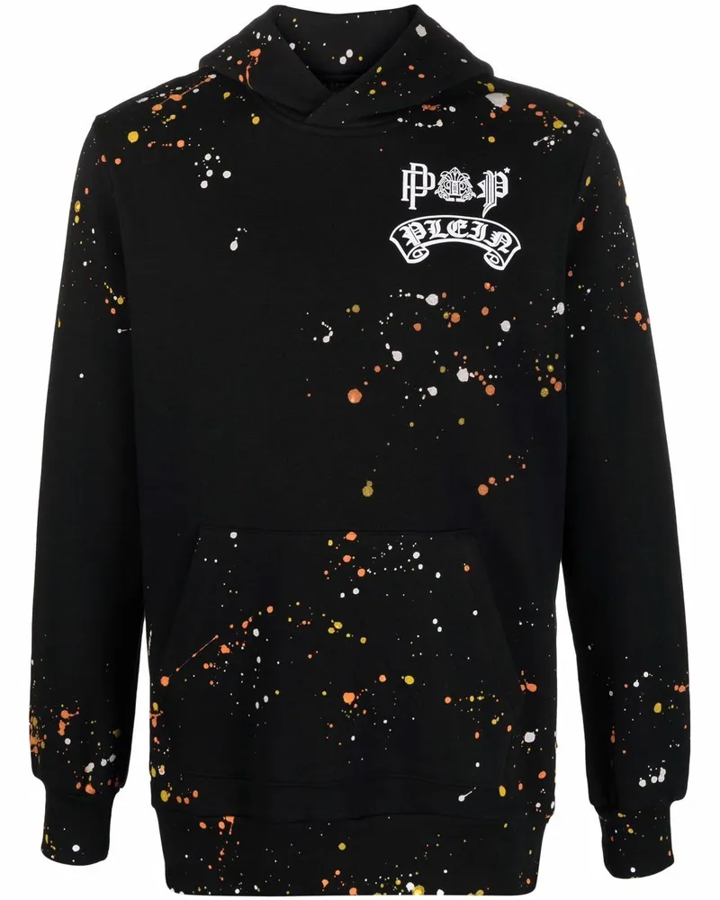Philipp Plein Hoodie mit Farbklecks-Print - Schwarz Schwarz